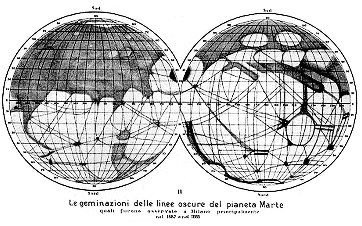 Mars twin canals by Schiaparelli