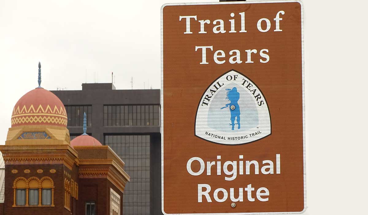 Sign for Trail of Tears Original Route - Springfield - Missouri - USA