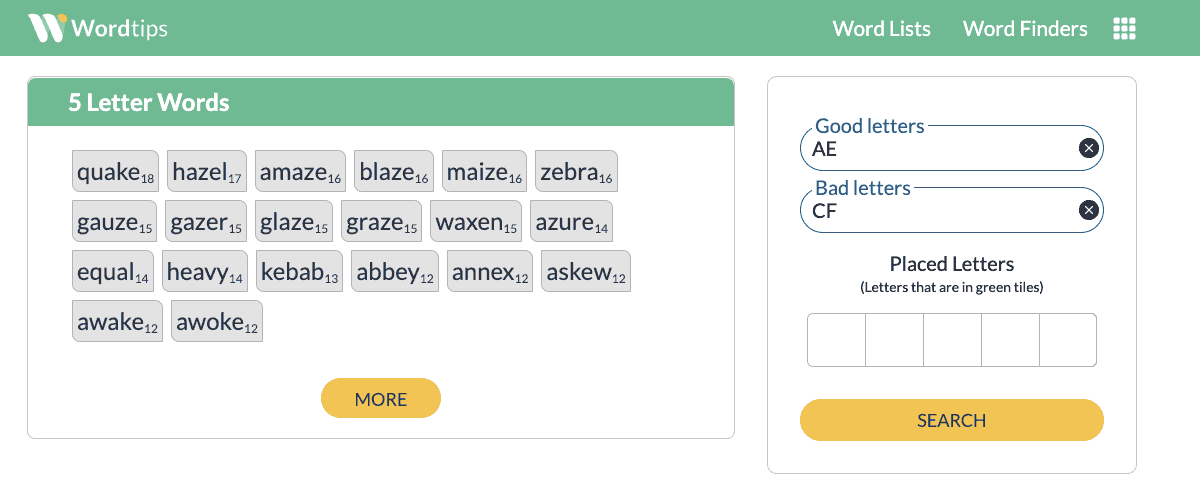 Word Finder for Wordle, Scrabble and Words With Friends