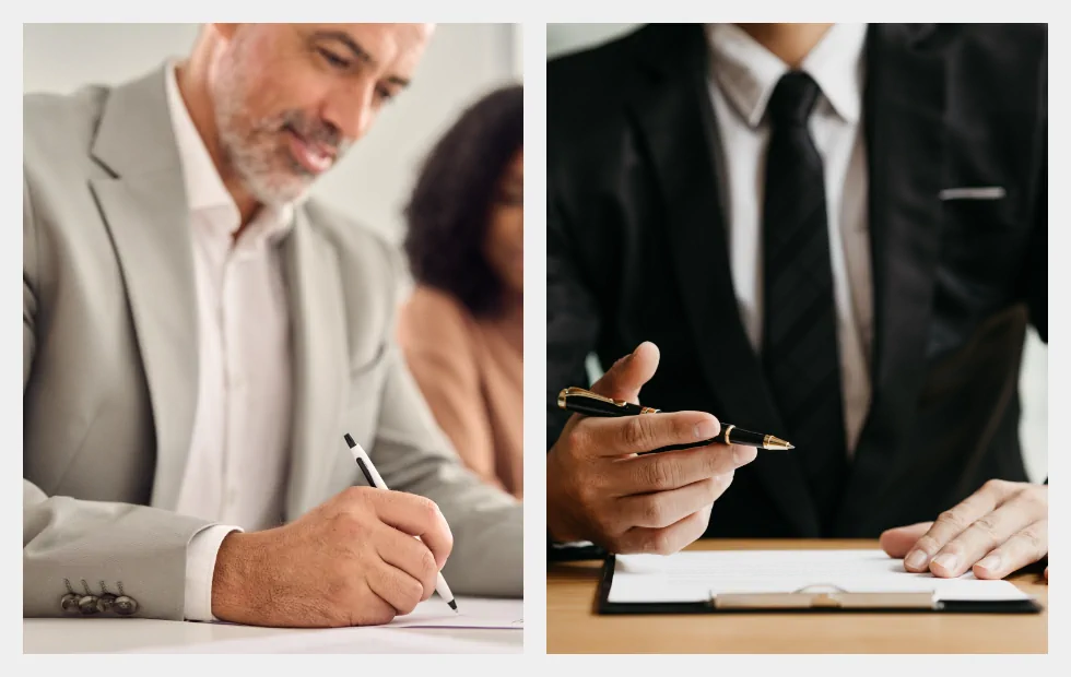 Comparing two documents on desk
