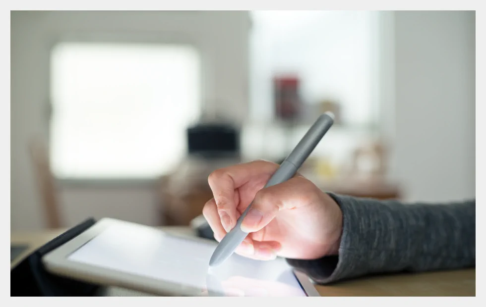 Hand writing with silver pen