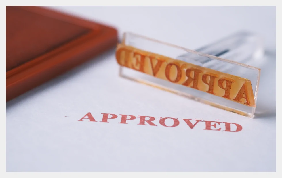 Loan application approved stamp