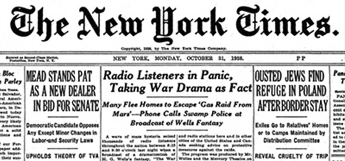 New York Times - The War of the Worlds - Panic