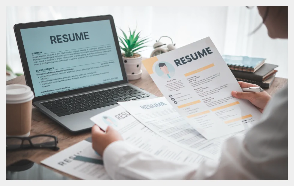 Resume review desk laptop Resume review desk laptop